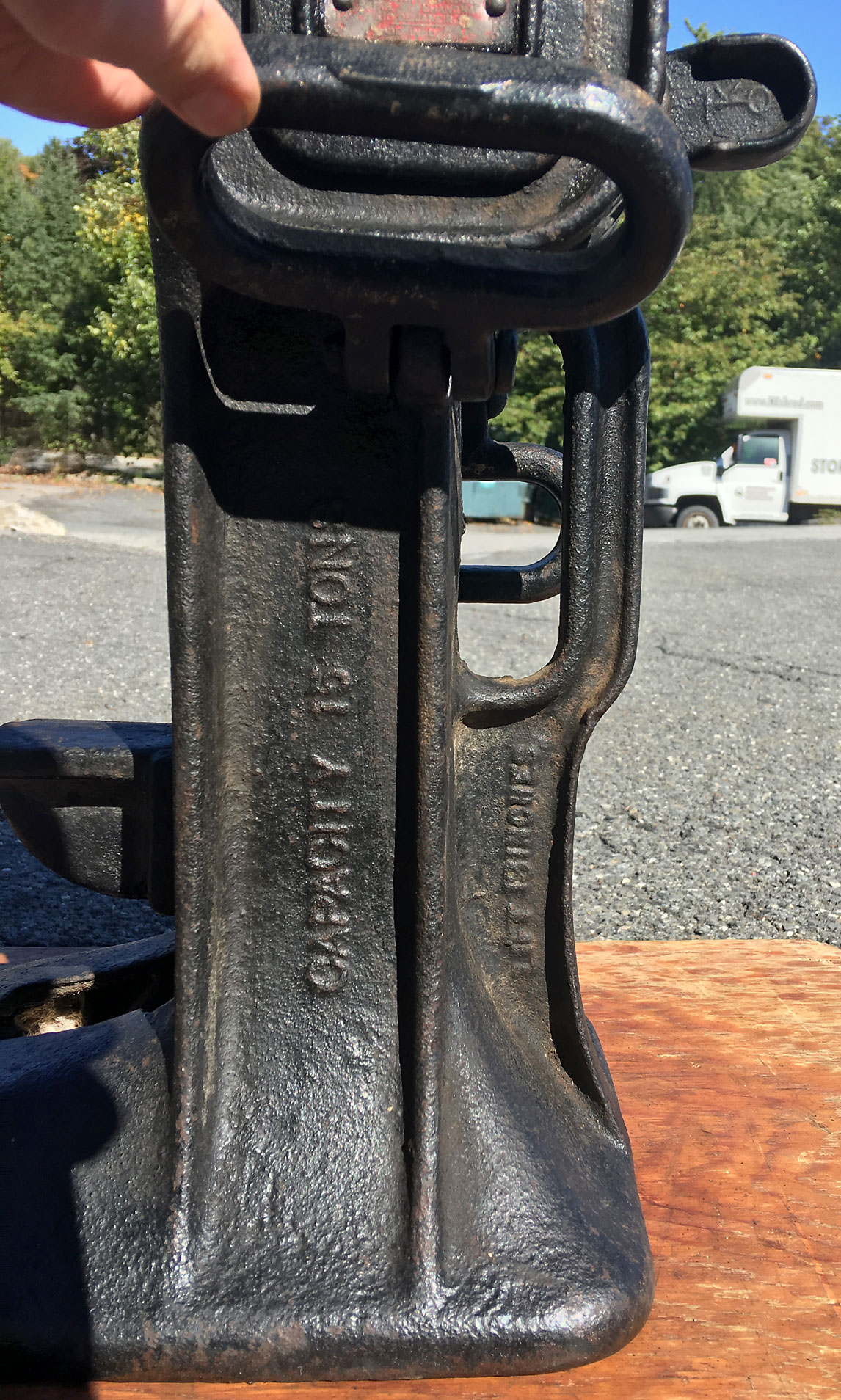 Vintage Antique SIMPLEX 24A RAILROAD 15TON JACK, With Original Oak