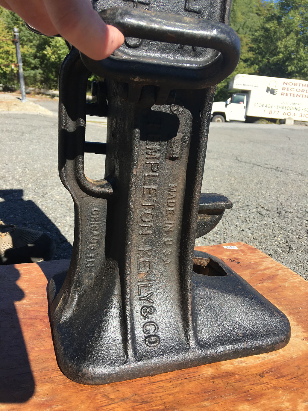 Vintage Antique SIMPLEX 24A RAILROAD 15TON JACK, With Original Oak